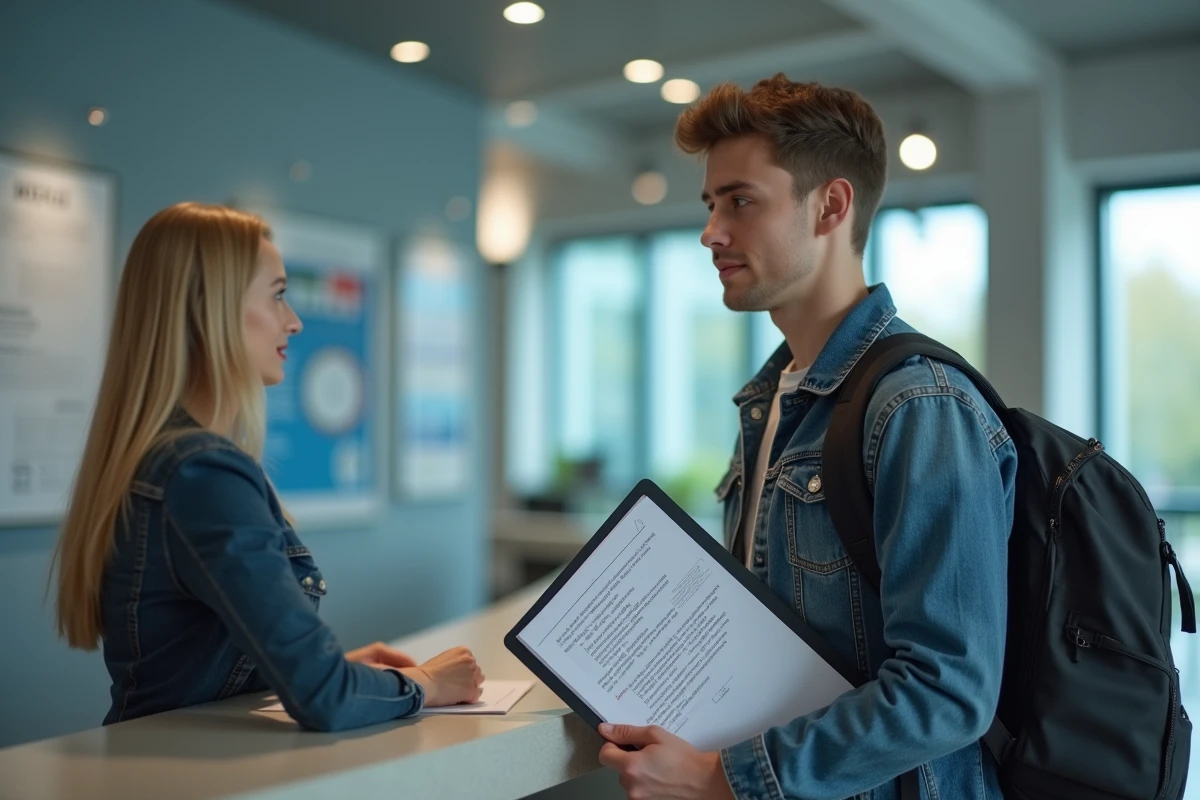 Jeune homme attendant à l